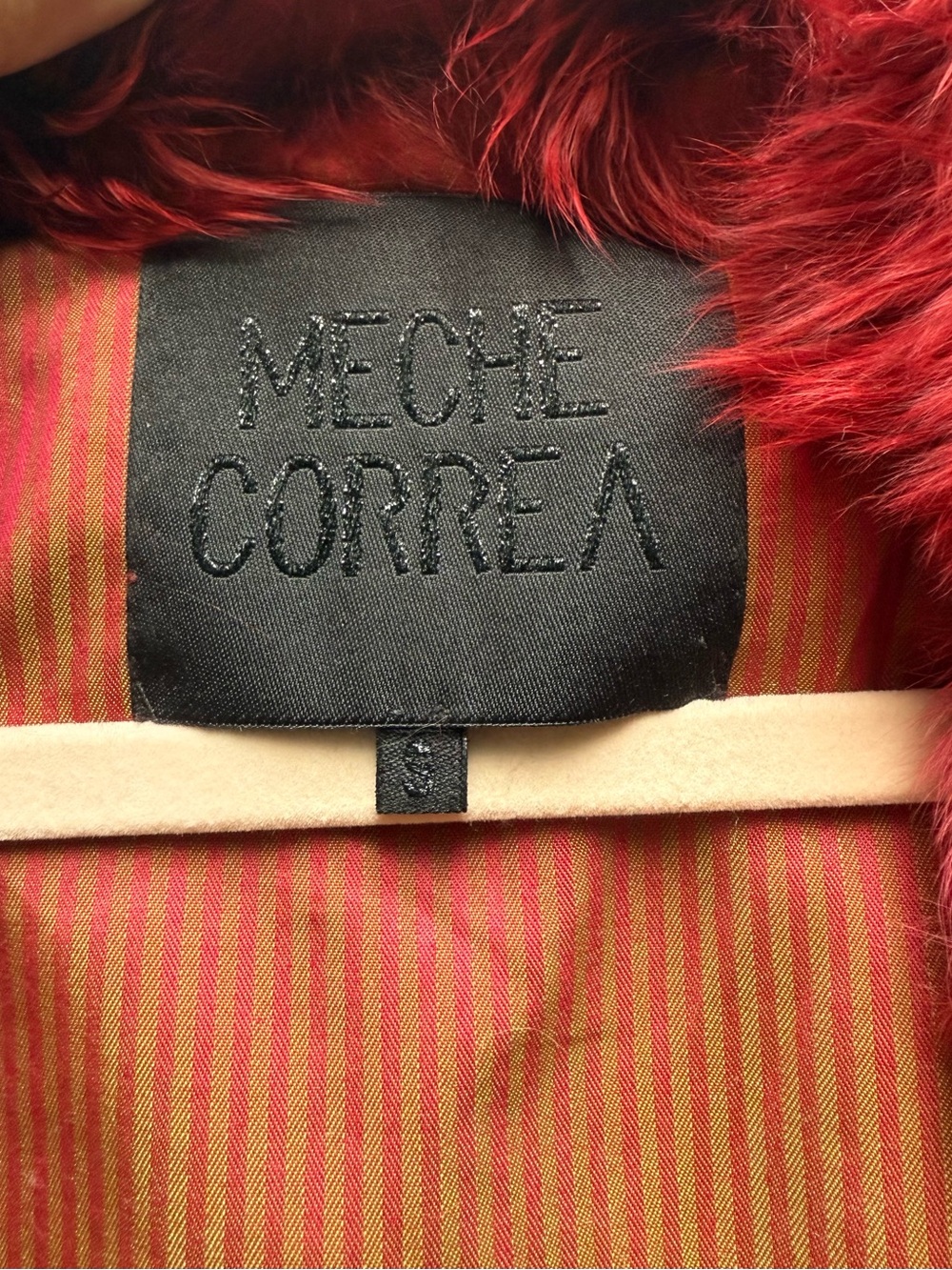 Mche Correa Alpaca Fur Jacket - Burgundy Red View 3